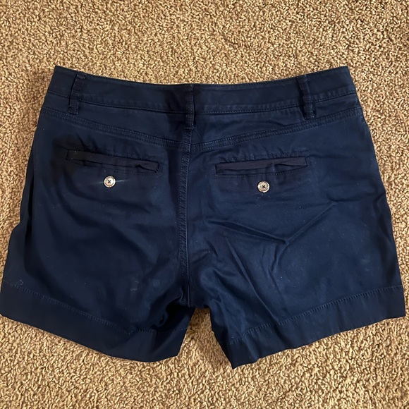 Navy White House Black Market shorts with rhinestone detail grommets - Picture 3 of 3